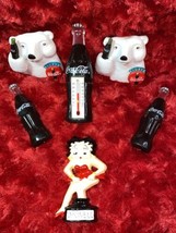Vintage Coca Cola And Betty Boop  Magnet Lot Polar Bears Coke Bottles 6 Piece - £11.95 GBP