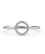 Open Circle Ring, Round Cut Moissanite Wedding Ring, Dainty Ring, 14K W/... - $290.00