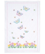 Jack Dempsey Needle Art Beautiful Blooms Lap Quilt Top - $32.86 CAD