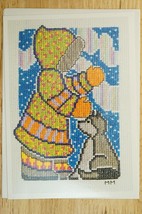 NEW Cross Stitch Pattern One World Greeting Card Snow Friends Yupik Husk... - $9.89
