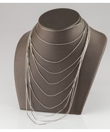Gorgeous Running Bear Liquid 925 Silver Multi-Strand Bib Necklace 10 Str... - $12,184.66 MXN