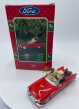 Santa Christmas Ornament Red Ford T-Bird Vintage Enesco Limited Edition 1995 - £5.93 GBP