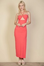 Ribbed Cut Out Front Side Slit Maxi Dress - Bodycon, Chic &amp; Comfortable - $25.50