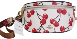 Coach Cherry Print Bethany Leather Chalk Cream Fanny Pack Belt Bag Nwt! - £126.31 GBP