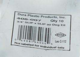 Dura Plastics 406007 90 Degree Elbow 3/4 Inch Slip x 3/4 Inch Slip Bag of 10 image 5