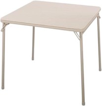 Folding Table 28&quot; H Tan, 34&quot; x 34&#39;&#39; Square Vinyl Top w/Steel Frame, COSC... - $69.29
