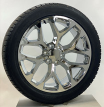22&quot; Chrome Snowflake Wheels Bridgestone Tires 2000-23 GMC Yukon Denali Sierra - £2,298.30 GBP