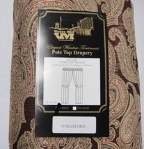 Victor Mill Pole Top Drapery Stratford Rust Tan Paisley 2 Panels Lined &amp;... - £11.47 GBP