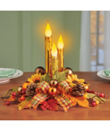 Lighted LED Fall Harvest Candle Centerpiece Tabletop Thanksgiving Home A... - $37.71 CAD