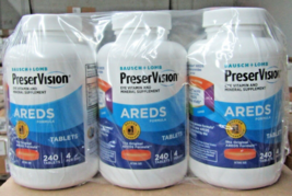 NEW 24 Pack Bausch + Lomb PreserVision AREDS Eye Supplement, Tablets, 240 Count - $100.00