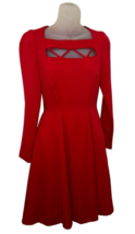 BGL Fashion Group Women&#39;s Red Dress Cut Out Neckline Long Sleeve size 4 NWT - £74.49 GBP