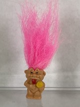 1.5&quot; Mini Troll Doll Necklace Pendant / Ornament - Pink Hair - With Lollipop - £3.86 GBP