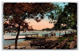 Lake Quinsigamond Lincoln Park Worcester MA Massachusetts 1915 DB Postcard U13 - £3.13 GBP