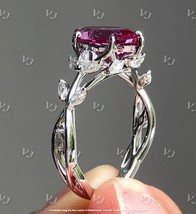 4Ct Marquise Cut Simulated Red Ruby Engagement Ring 14K White Gold Plated Silver - £46.02 GBP