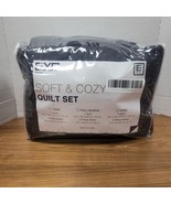 EXQ Home Quilt Set King Size Black 3 Piece,Lightweight Microfiber Soft C... - $67.57 CAD