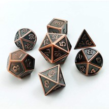 Bescon Antique Copper Solid Metal Polyhedral Dice Set Of 7 Copper Metallic Rpg R - £27.67 GBP