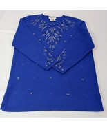 Vintage Sideffects RN#44000 Women&#39;s Blue Wool Blend Pullover Sweater Siz... - €50,84 EUR
