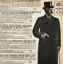 1900 Men&#39;s Overcoats w/Top Hat  Advertisement Victorian Sears Roebuck 5.... - $368.12 MXN