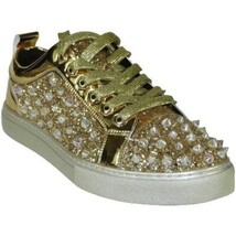 Mens Fancy Shoes By FIESSO AURELIO GARCIA, Spikes Rhine stones 2413 Gold image 7