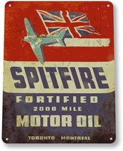 Spitfire Motor Oil Garage Auto Vintage Retro Rustic Ad Wall Decor Metal Tin Sign - £9.44 GBP
