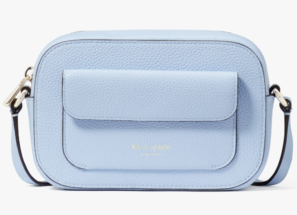 Kate Spade Ava Crossbody Bag Pastel Blue Pebbled Leather Purse KD948 NWT $228