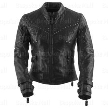 New Women&#39;s Black Genuine Leather Silver Studded Straps Handcrafted Jack... - $199.99