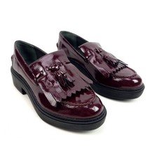 Franco Sarto Women&#39;s Size 8.5 L-Carolynn Lug Sole Loafers Burgundy New - £46.73 GBP