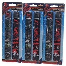 3-Spiderman Pack of 4 Slap Bracelets Rulers Venom Green Goblin Stocking Stuffer  - £8.17 GBP