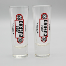 Jose Cuervo Tequila Tall Shot Glasses Set of 2 VitroCrisa Made in Mexico... - $8.79