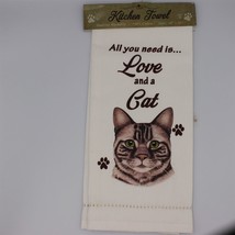 Kitchen Tea Towel - Cats - Silver Tabby - £12.69 GBP