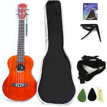 Soprano Ukulele Solid Top Mahogany 21 Inch With Ukelele Accessories With Gig Bag - £0.79 GBP
