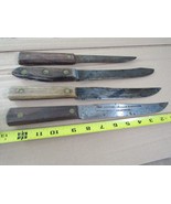 4 antique Butcher Knife lot 12.5&quot; Old Hickory primitive FORGED Carbon FA... - $109.19 CAD