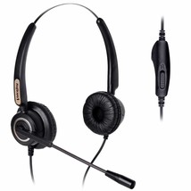 Volume And Mute Switch Headphone Office Binaural Headset With Microphone... - £39.90 GBP