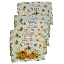 Set Of 5 Placemats Fall tapestry &quot;Hello Fall&quot; Made in India 14X11&quot; - $116.19 MXN
