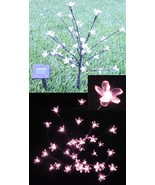 TEKTRUM 21&quot; TALL 36 PINK LED FLOWERS SOLAR CHERRY BLOSSOM TREE LIGHT OUT... - $31.84 CAD