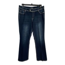 Lane Bryant Womens Jeans Adult Size 14 Dark Wash Denim Embellished Pockets - $24.25