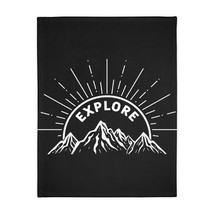 Adventure-Inspired Velveteen Microfiber Blanket, Personalized with &quot;EXPL... - £33.78 GBP+