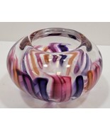 SIGNED NAGY 2 1/2&quot; Hand Blown Art Glass Multicolored Vase Beautiful  - £29.37 GBP