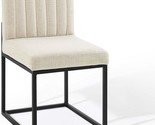 Black Beige Modway Carriage Channel Tufted Sled Base Upholstered Fabric ... - $197.93