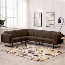 Large Modern Brown Living Room Fabric Corner Sofa Couch L-Shaped Chair Sofas - £558.98 GBP