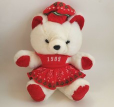 18" Vintage 1989 Kmart White Our Christmas Teddy Bear Stuffed Animal Plush Toy - £44.66 GBP