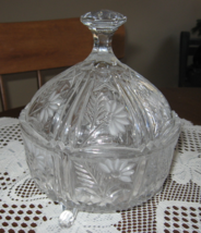 Lead Crystal Covered/Footed Candy Dish-Anna Hutte Bleikristall-W Germany-1980&#39;s - £27.44 GBP