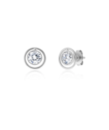 Authentic Crislu Bezel Set Halo Earrings in Platinum - $128.34 CAD
