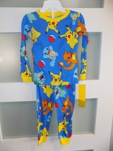 Pokemon Fab 4 Blue/Yellow 2PC LS Pajama Set Size 4 Boy&#39;s NEW - £15.69 GBP