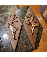 Set of 2 Vintage Burwood MCM Harlequin Jesters 3D Wall Hanging Plaques 1... - $109.95