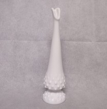 Fenton Milk Glass Hobnail Vase White Swung Pedestal Stretch 9&quot; - £19.77 GBP