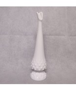 Fenton Milk Glass Hobnail Vase White Swung Pedestal Stretch 9&quot; - £19.71 GBP