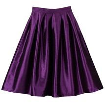 Pink Full Pleated Party Skirt Women Custom Plus Size Knee Length Taffeta Skirt image 10