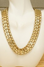 Vintage Costume Jewelry Klikit Snap Fancy Link Gold Tone Metal Link Neck... - £22.49 GBP