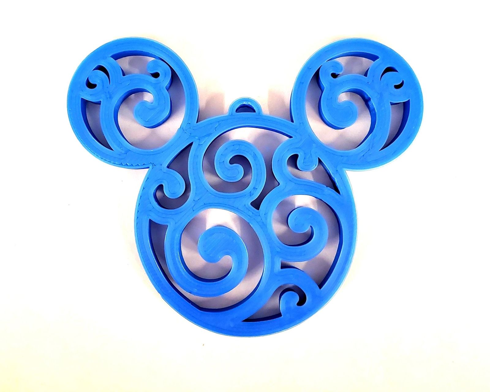 Mickey Themed Head Ears Swirl Design Christmas Ornament Made in USA PR2235-BLU